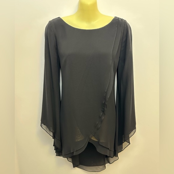 NWT Calypso St. Barth Leonarsa Black Chiffon Blouse - Picture 1 of 10